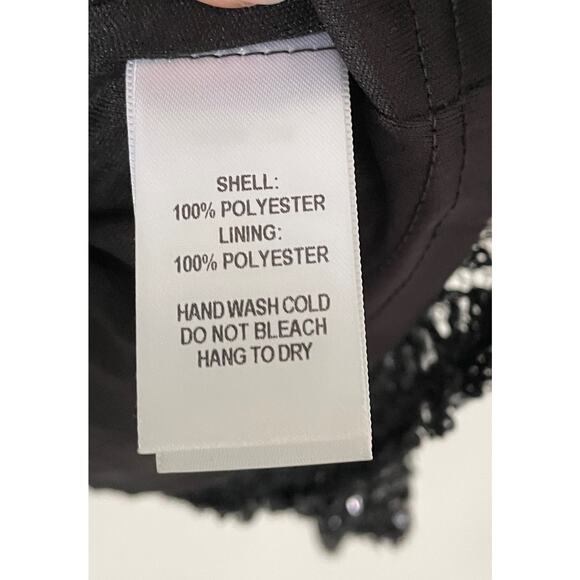 Lulus Sequin Shiny Tie Wrap Mini Skirt Black Size XS NEW - Picture 7 of 8